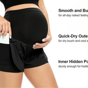 Black Athletic Shorts with High Waistband and Stretchy Fit